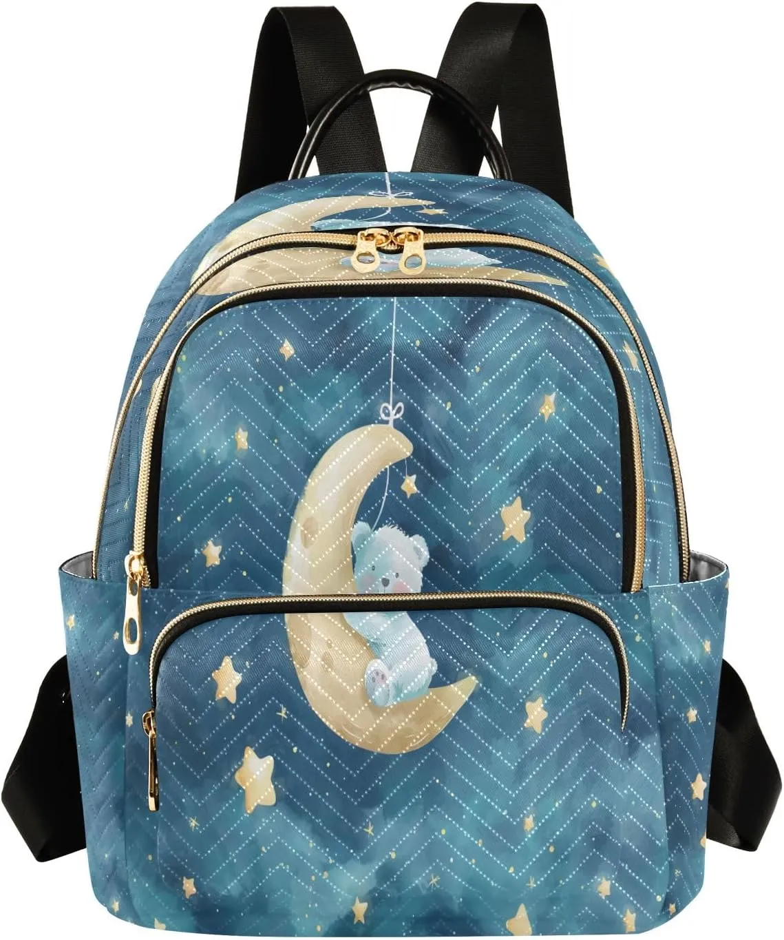 senya Bears Crawl on The Moon Women Backpack Purse Travel Daypack Shoulder Bag