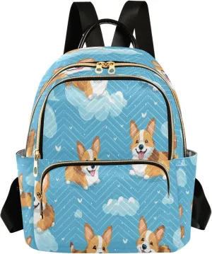 senya Dog Soar in The Clouds Women Backpack Purse Travel Daypack Shoulder Bag