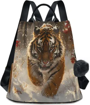 senya Women's Fashion Backpack Purses Handbags Angry Tiger Shoulder Bag Travel bag