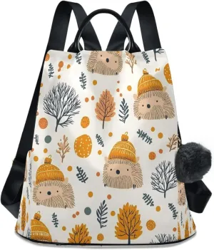 senya Women's Fashion Backpack Purses Handbags Hedgehog Hat Branch Shoulder Bag Travel bag