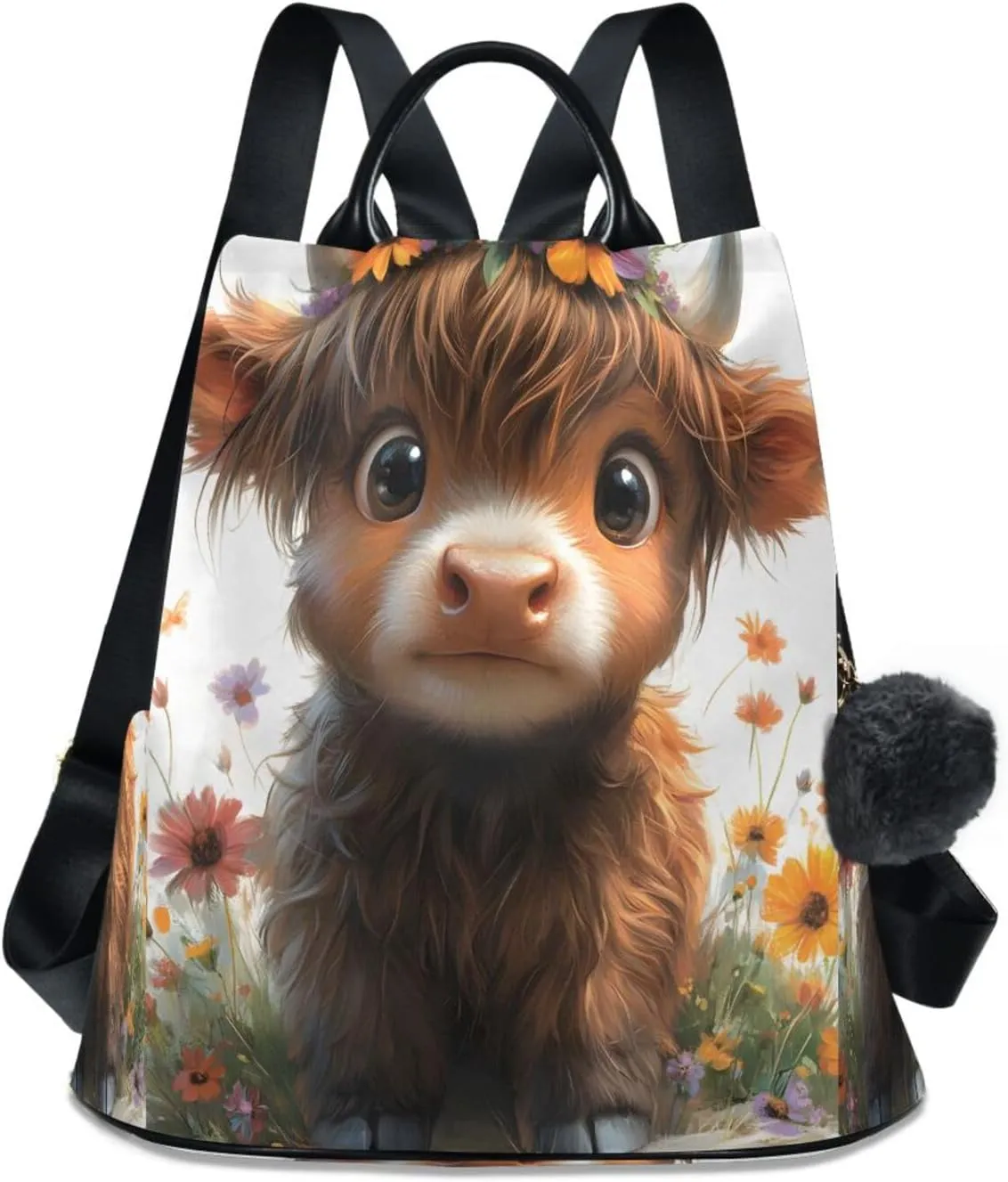 senya Women's Fashion Backpack Purses Handbags Highland Cow Shoulder Bag Travel bag