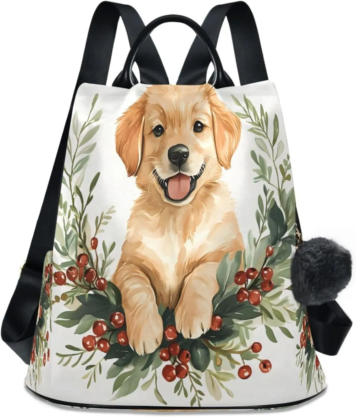 senya Women's Fashion Backpack Purses Handbags Watercolor Golden Dog Shoulder Bag Travel bag