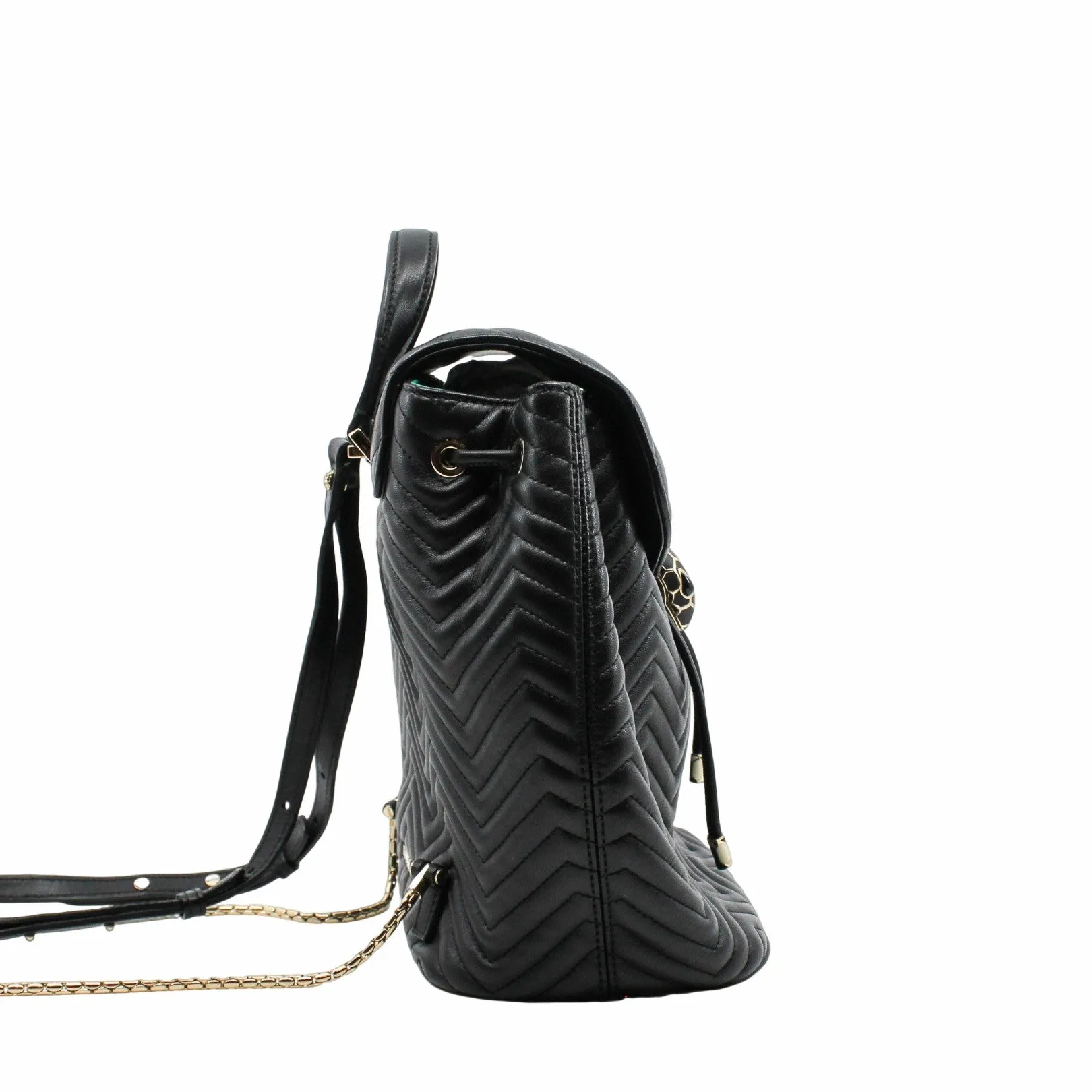 SERPENTI LEATHER BACKPACK small black