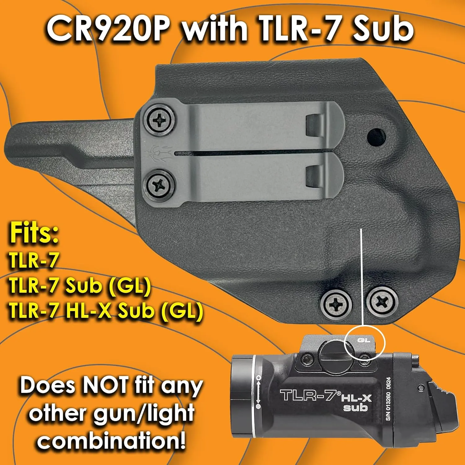 Shadow Systems CR920P Holster with TLR-7 Sub :: Made in USA :: IWB Holster fits Shadow Systems CR920P with TLR-7 Sub :: Veteran Owned Company :: Over 60 Color Options