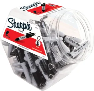 Sharpie Permanent Mini Markers, Fine Point, Black, 72-Pack Canister