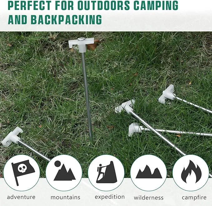 Shimeyao 10 Inch Tent Stakes Heavy Duty Camping Stakes Bulk Galvanized Non Rust Tent Pegs Metal Camping Spikes for Outdoor Camping Pitching Canopy
