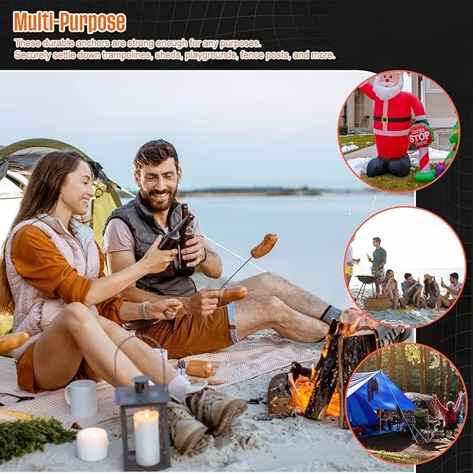 Shimeyao 10 Inch Tent Stakes Heavy Duty Camping Stakes Bulk Galvanized Non Rust Tent Pegs Metal Camping Spikes for Outdoor Camping Pitching Canopy