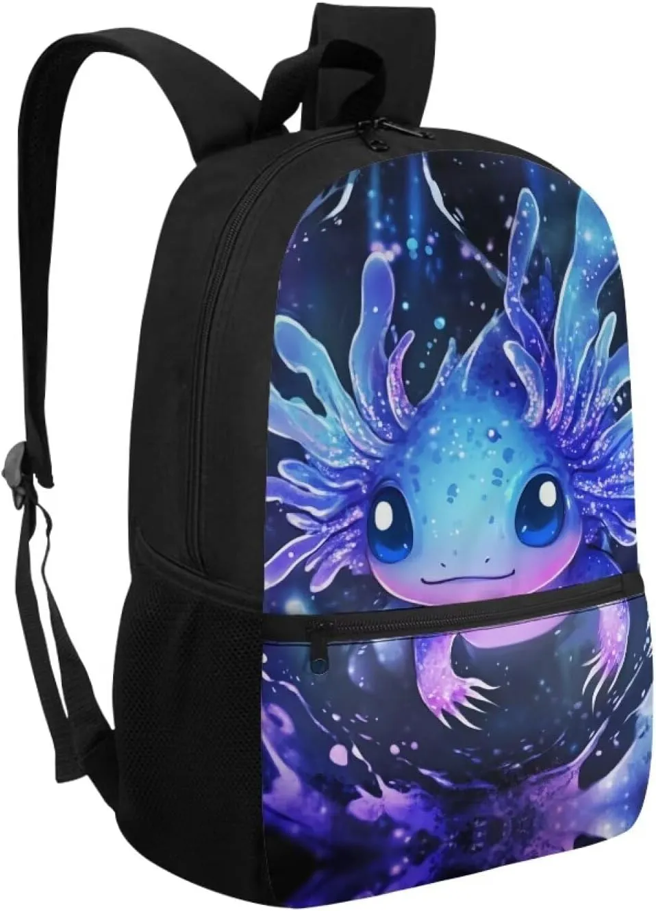 Showudesigns Axolotl School Bags for Girls 7-10 10-12 Kids Backpack Elementary School Book Bag with Water Bottle Holder Middle High Back Packs Daypack Cute Schoolbag Back To School Supplies