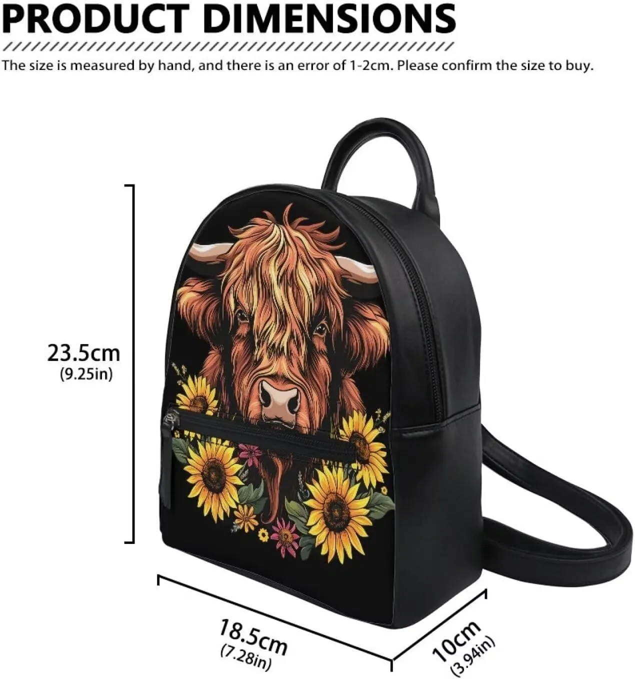 Showudesigns Black Cat Backpack Purse for Women Mini Backpack Water-Resistant Small Backpacks Shoulder Bag for School Travel Mini Casual Daypack Flower Bird Zipper Tote Bags