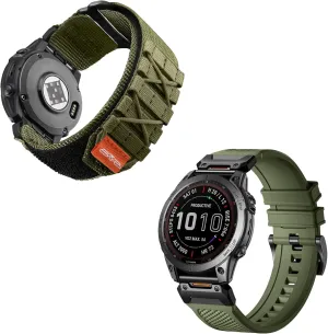 Silicone Band   Tactical Rugged Nylon Band Compatible with Garmin Fenix 6 Band