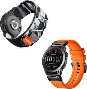 Silicone Band   Tactical Rugged Nylon Band Compatible with Garmin Fenix 6 Band