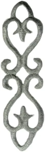 Silver Metallic Swirl Scroll Costume Embroidered Patch 4.88" Iron On Embroidered Holiday Gift Decorative Patch for Clothes Jeans Hats Backpacks
