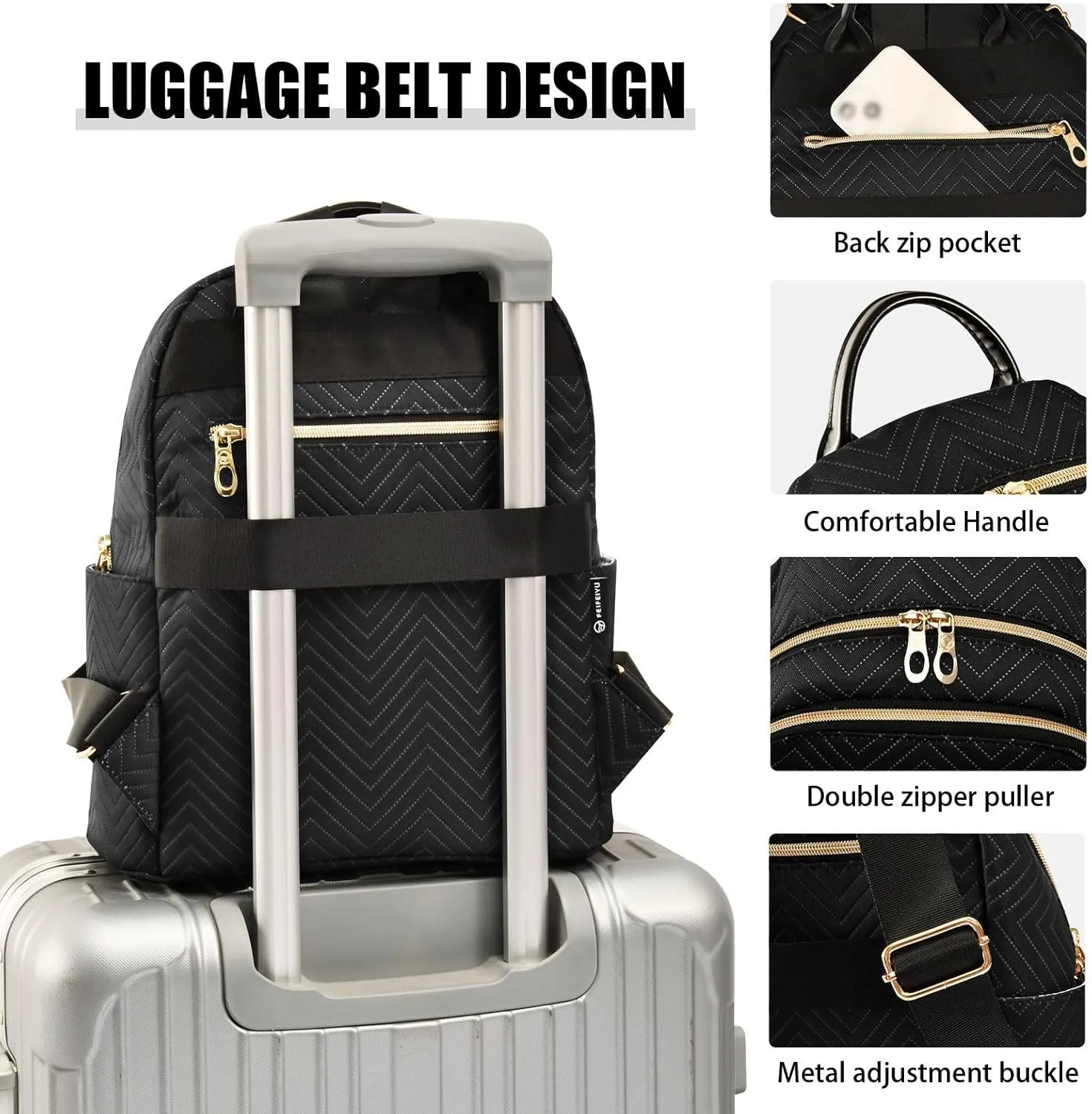Sinestour Black Backpack Purse Lightweight Shoulder Bag Fashion Travel Backpack Handbags for Women Ladies Work Teenage