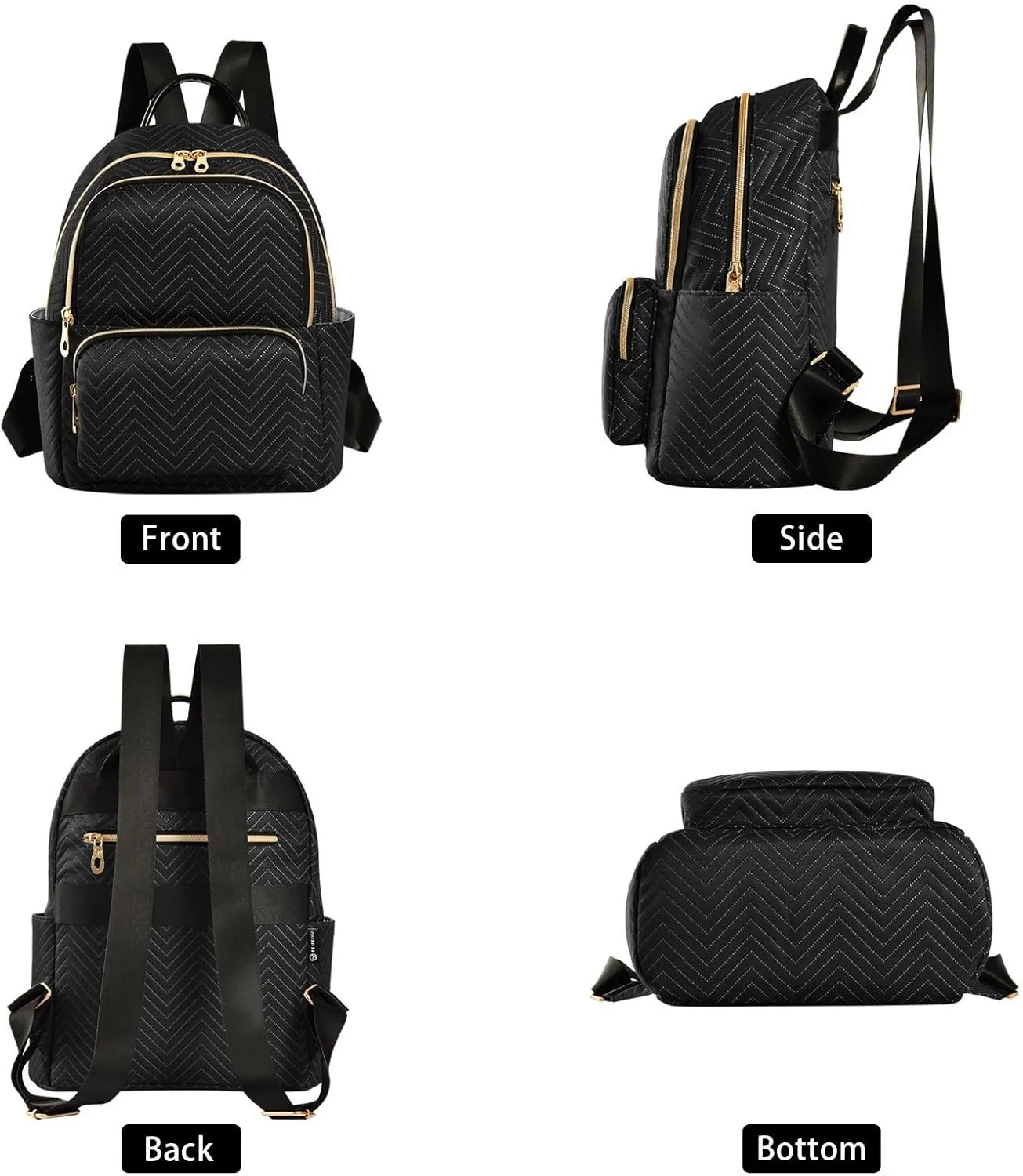 Sinestour Black Backpack Purse Lightweight Shoulder Bag Fashion Travel Backpack Handbags for Women Ladies Work Teenage