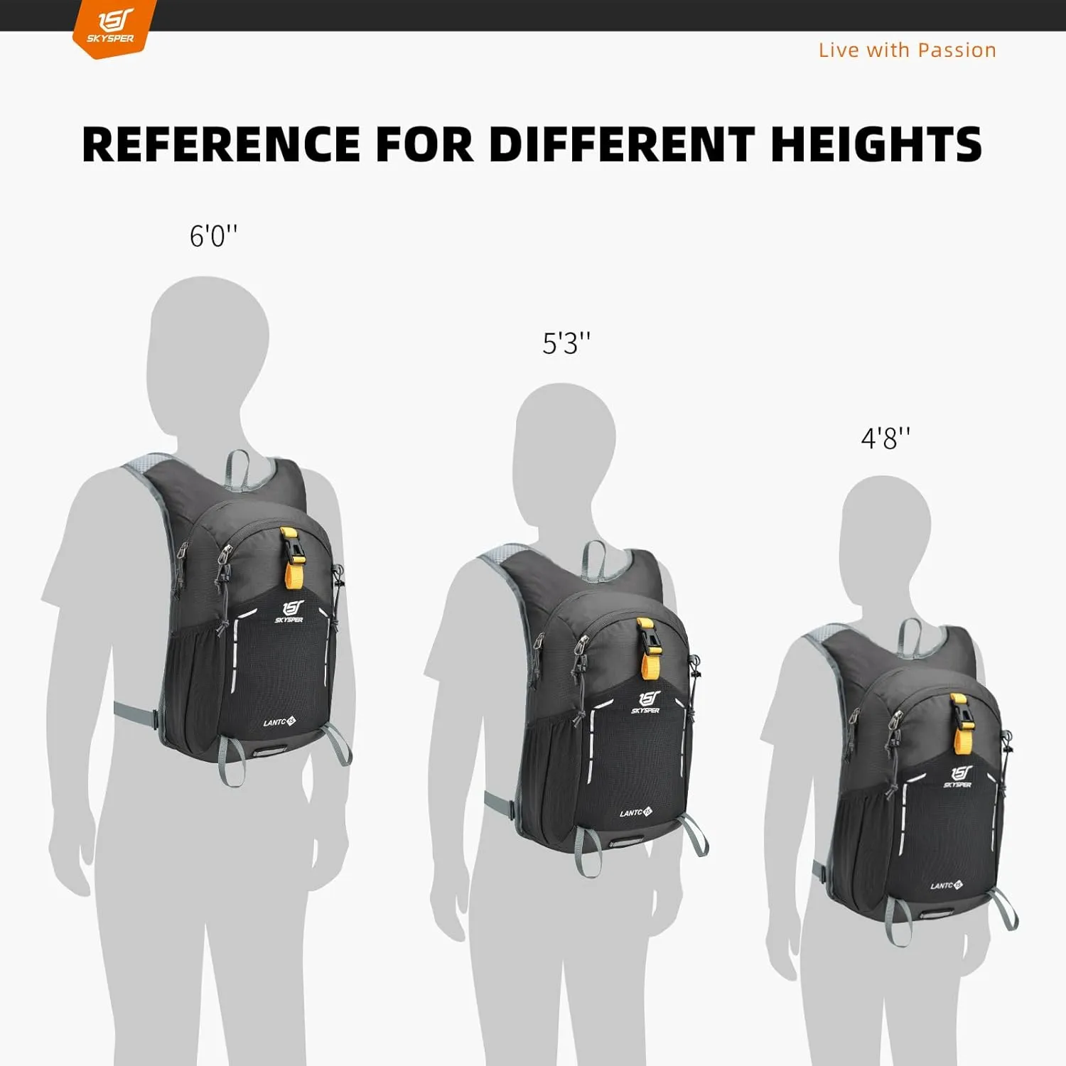 SKYSPER Small Hiking Backpack - 15L Travel Daypack Lightweight Bag Water Resistant Hiking Backpacks for Women Men