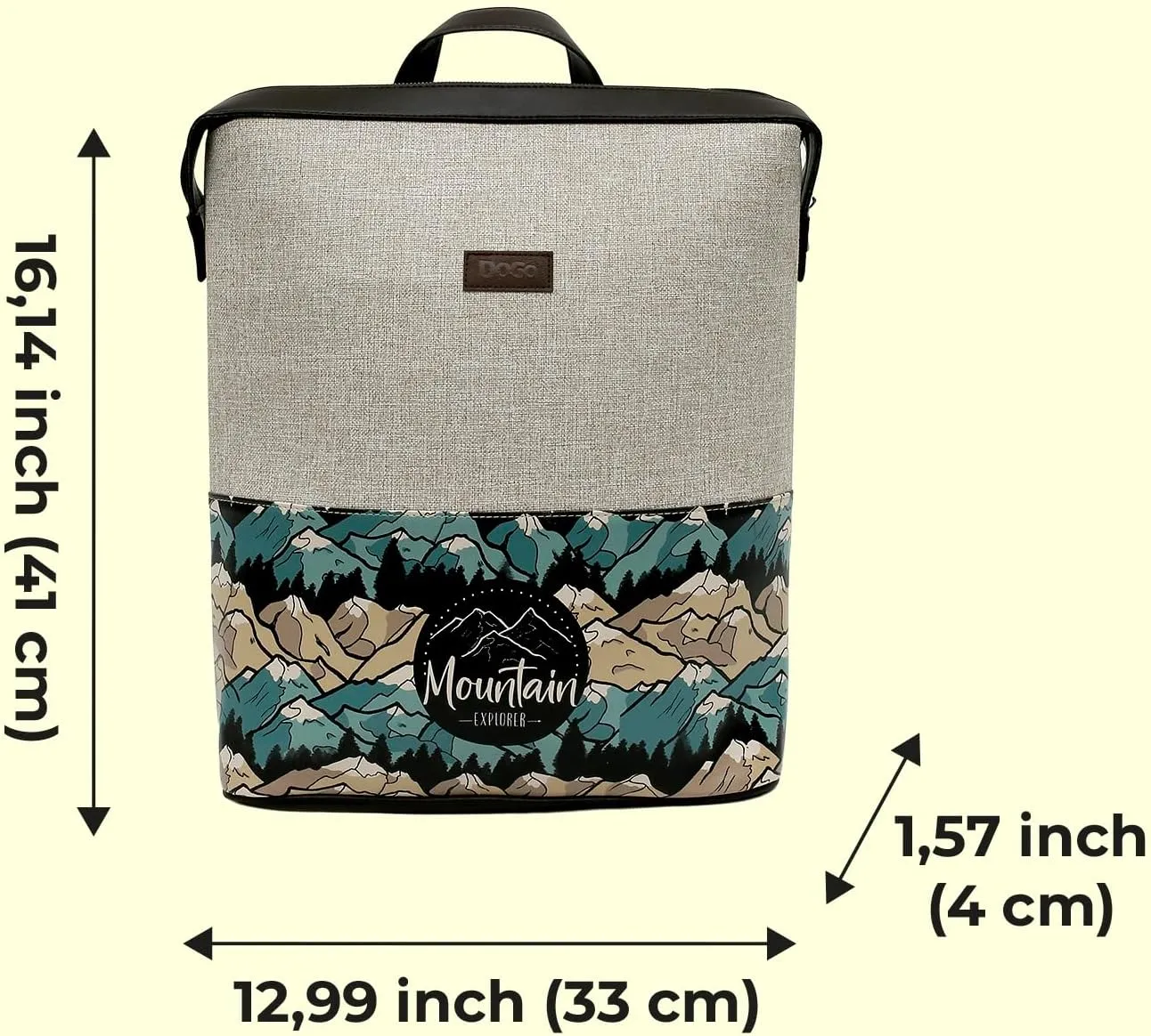 Slim Backpack for Women - Unique Design and Vegan Leather Laptop Work Travel Backpacks, Mountain Explorer