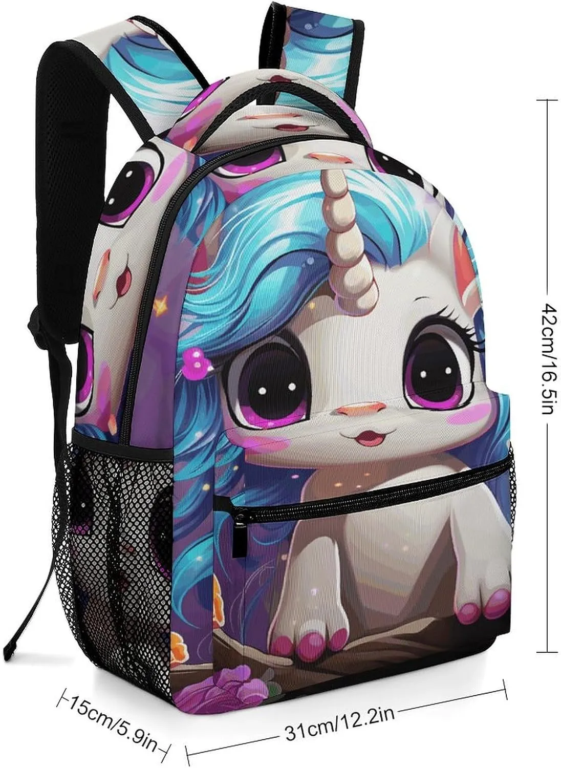 Small Backpacks Personalized A Small Animal with Horns Printing Travel Bag Lightweight Travel Backpack For Women Men