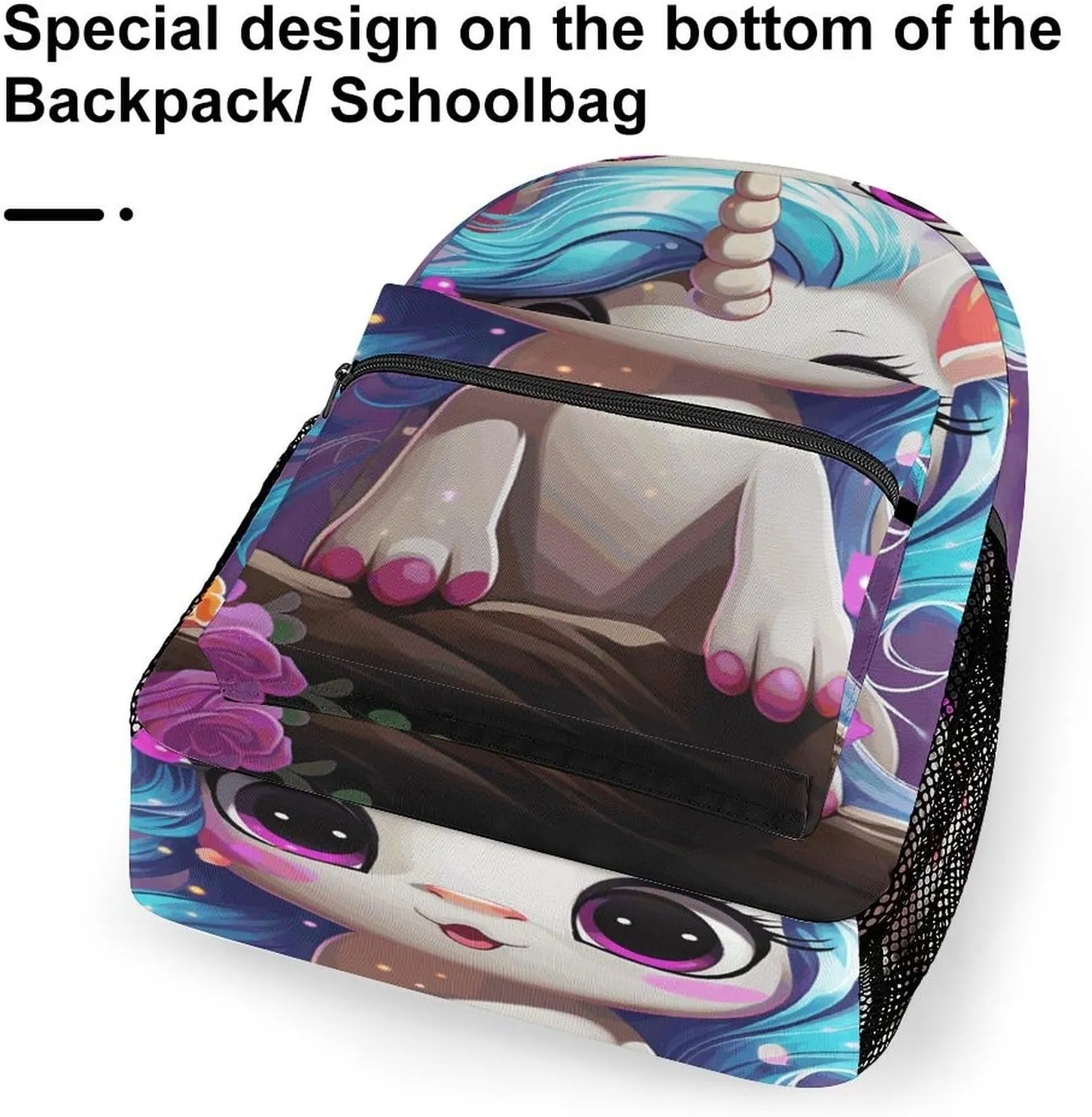 Small Backpacks Personalized A Small Animal with Horns Printing Travel Bag Lightweight Travel Backpack For Women Men