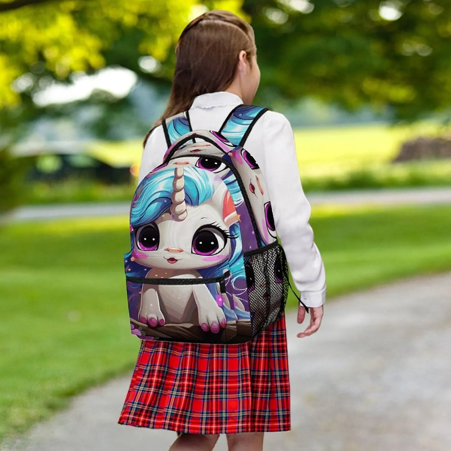 Small Backpacks Personalized A Small Animal with Horns Printing Travel Bag Lightweight Travel Backpack For Women Men