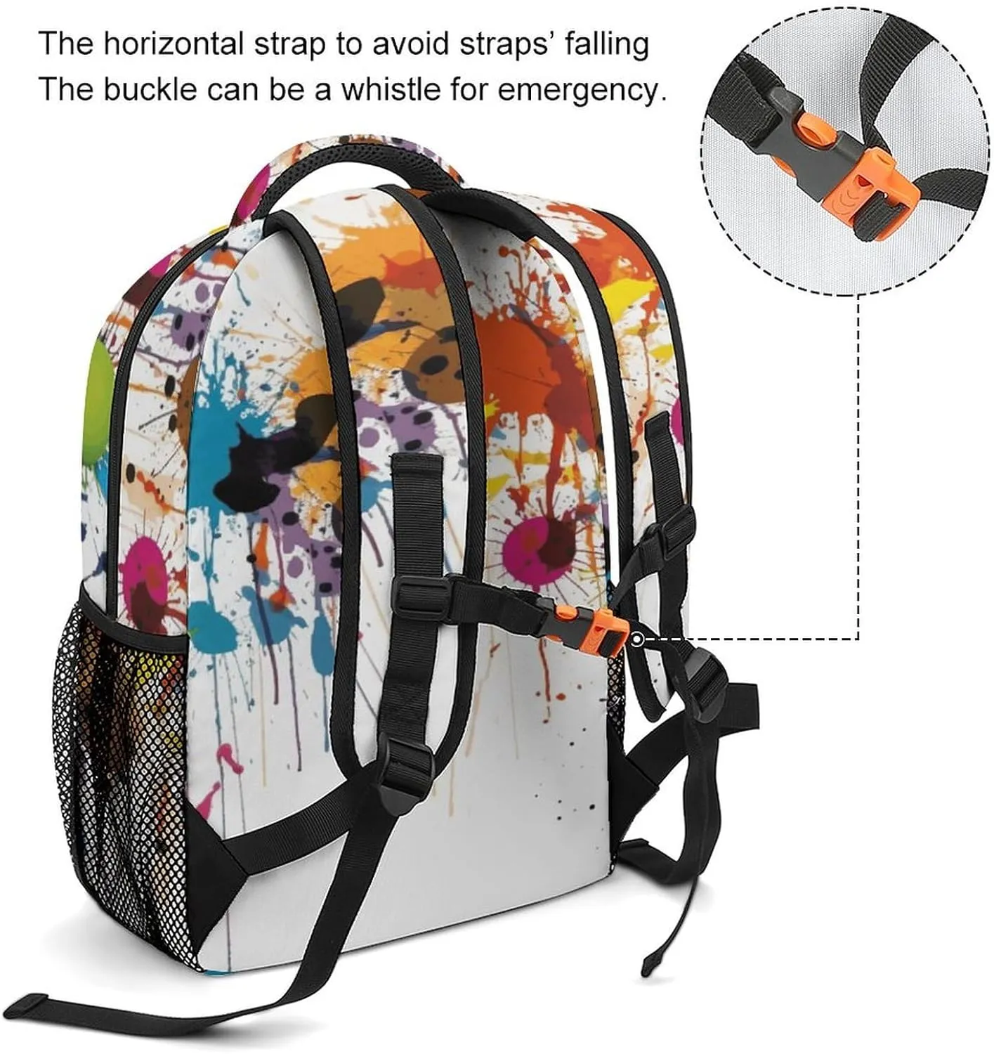 Small Backpacks Personalized Abstract Paint Splashes Printing Travel Bag Lightweight Travel Backpack For Women Men