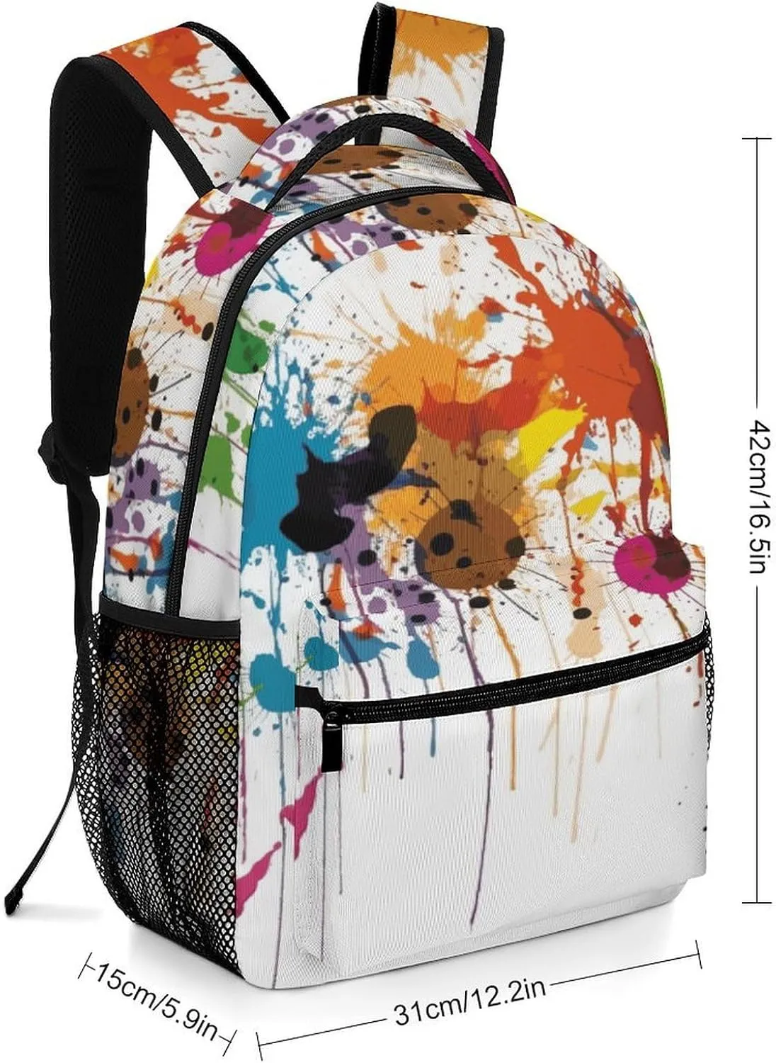 Small Backpacks Personalized Abstract Paint Splashes Printing Travel Bag Lightweight Travel Backpack For Women Men
