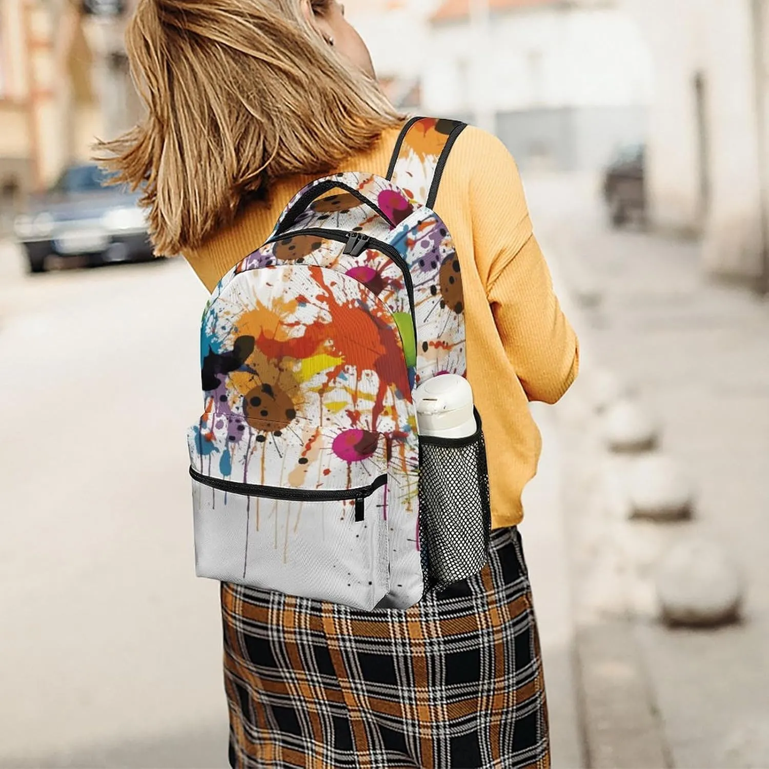 Small Backpacks Personalized Abstract Paint Splashes Printing Travel Bag Lightweight Travel Backpack For Women Men