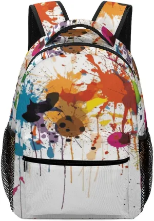 Small Backpacks Personalized Abstract Paint Splashes Printing Travel Bag Lightweight Travel Backpack For Women Men