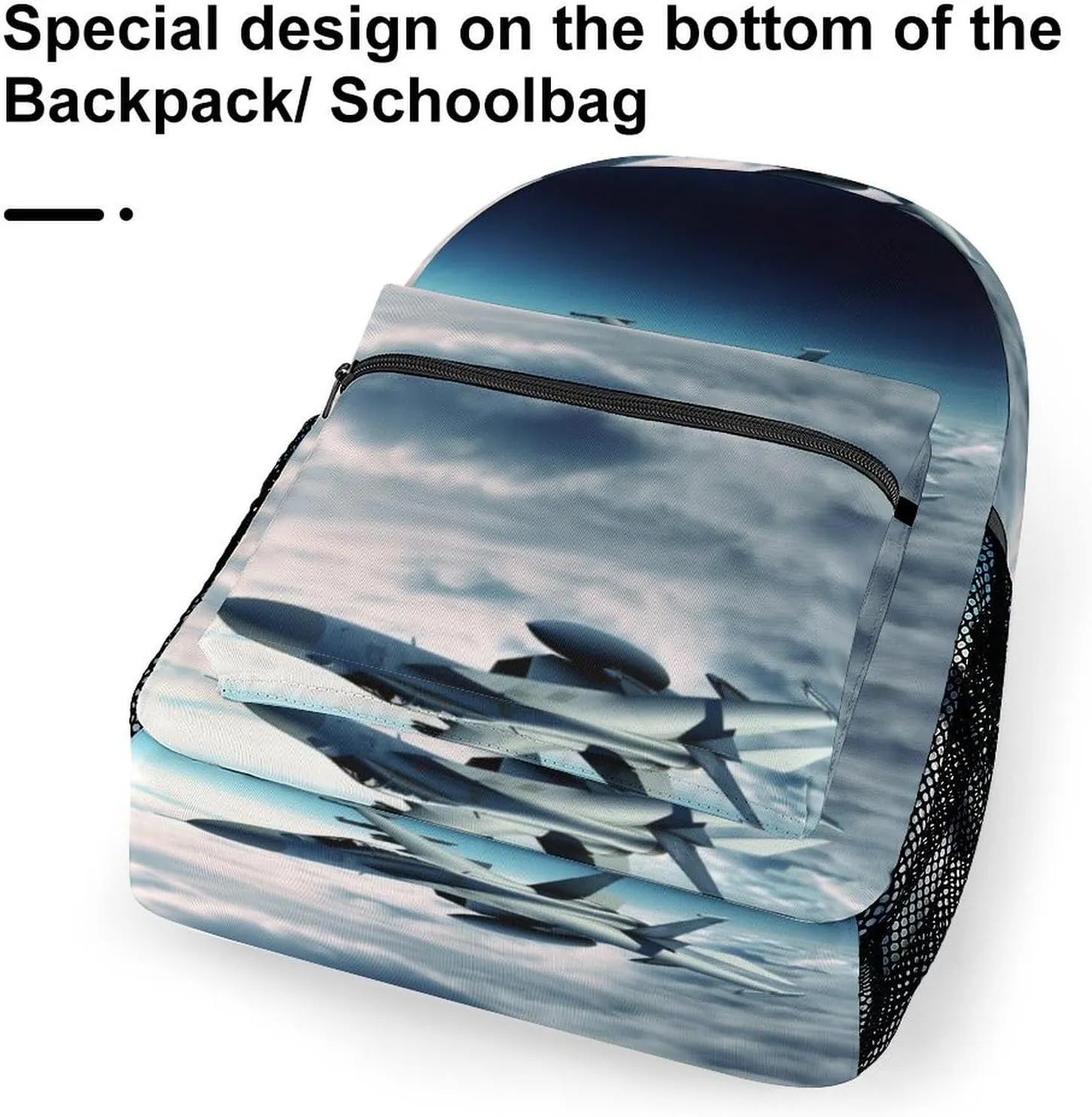Small Backpacks Personalized Aircraft Fighter Jets Printing Travel Bag Lightweight Travel Backpack For Women Men