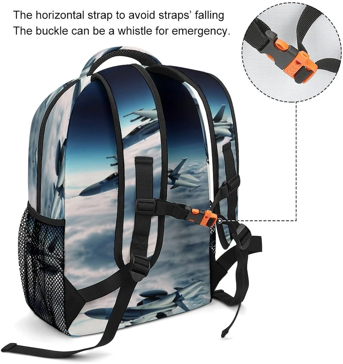 Small Backpacks Personalized Aircraft Fighter Jets Printing Travel Bag Lightweight Travel Backpack For Women Men