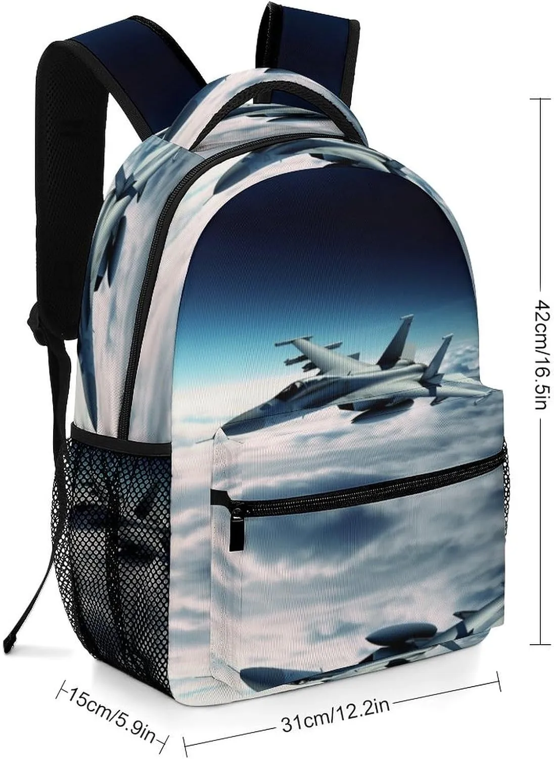 Small Backpacks Personalized Aircraft Fighter Jets Printing Travel Bag Lightweight Travel Backpack For Women Men