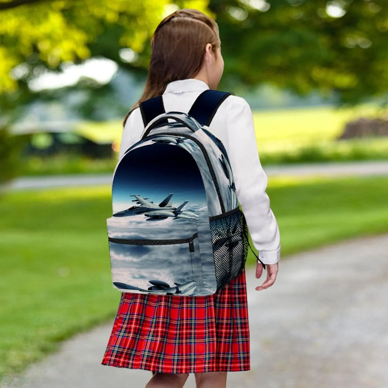 Small Backpacks Personalized Aircraft Fighter Jets Printing Travel Bag Lightweight Travel Backpack For Women Men