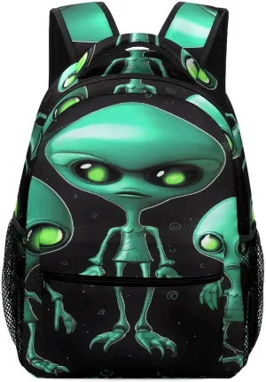 Small Backpacks Personalized Aliens Printing Travel Bag Lightweight Travel Backpack For Women Men
