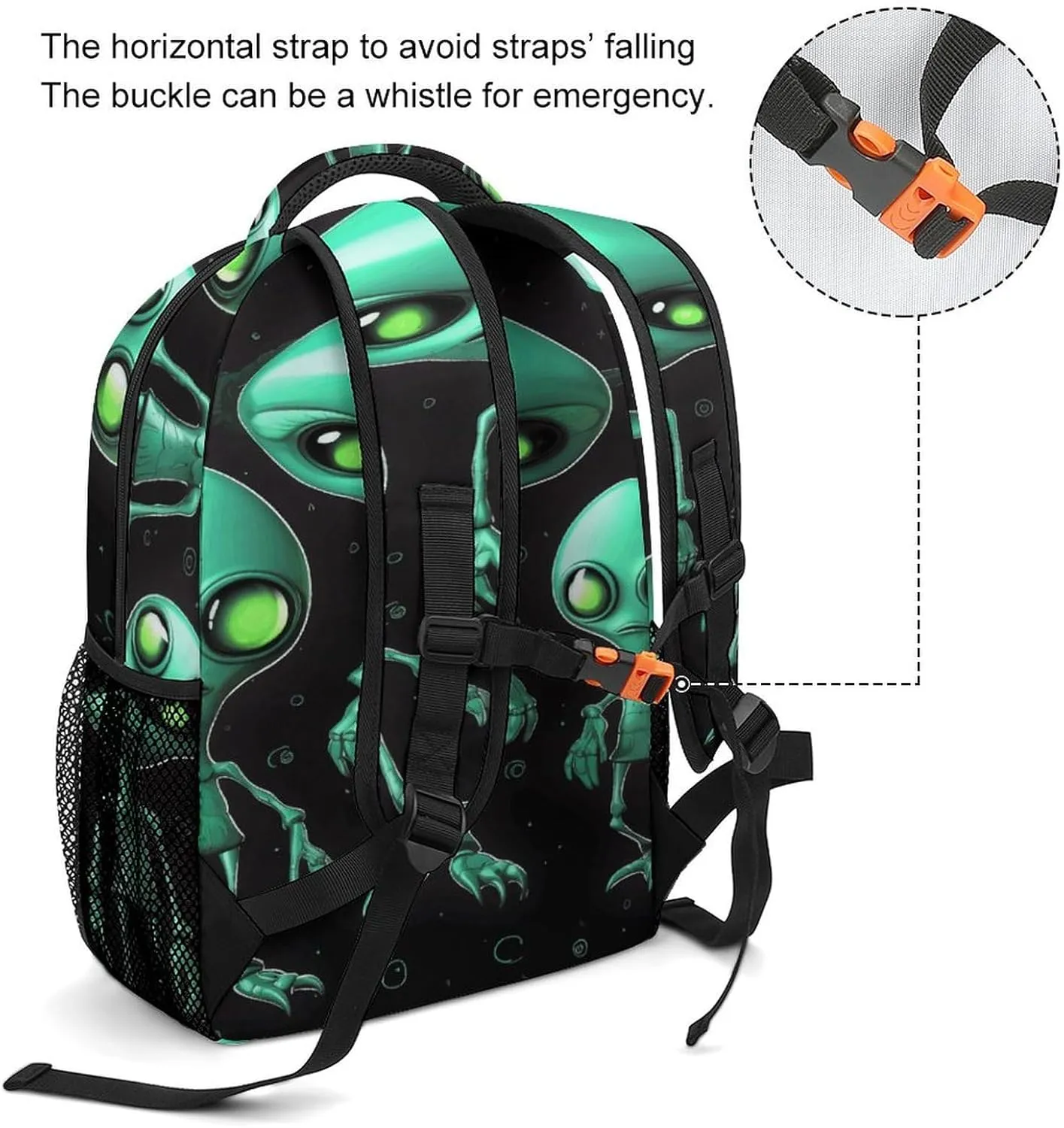 Small Backpacks Personalized Aliens Printing Travel Bag Lightweight Travel Backpack For Women Men