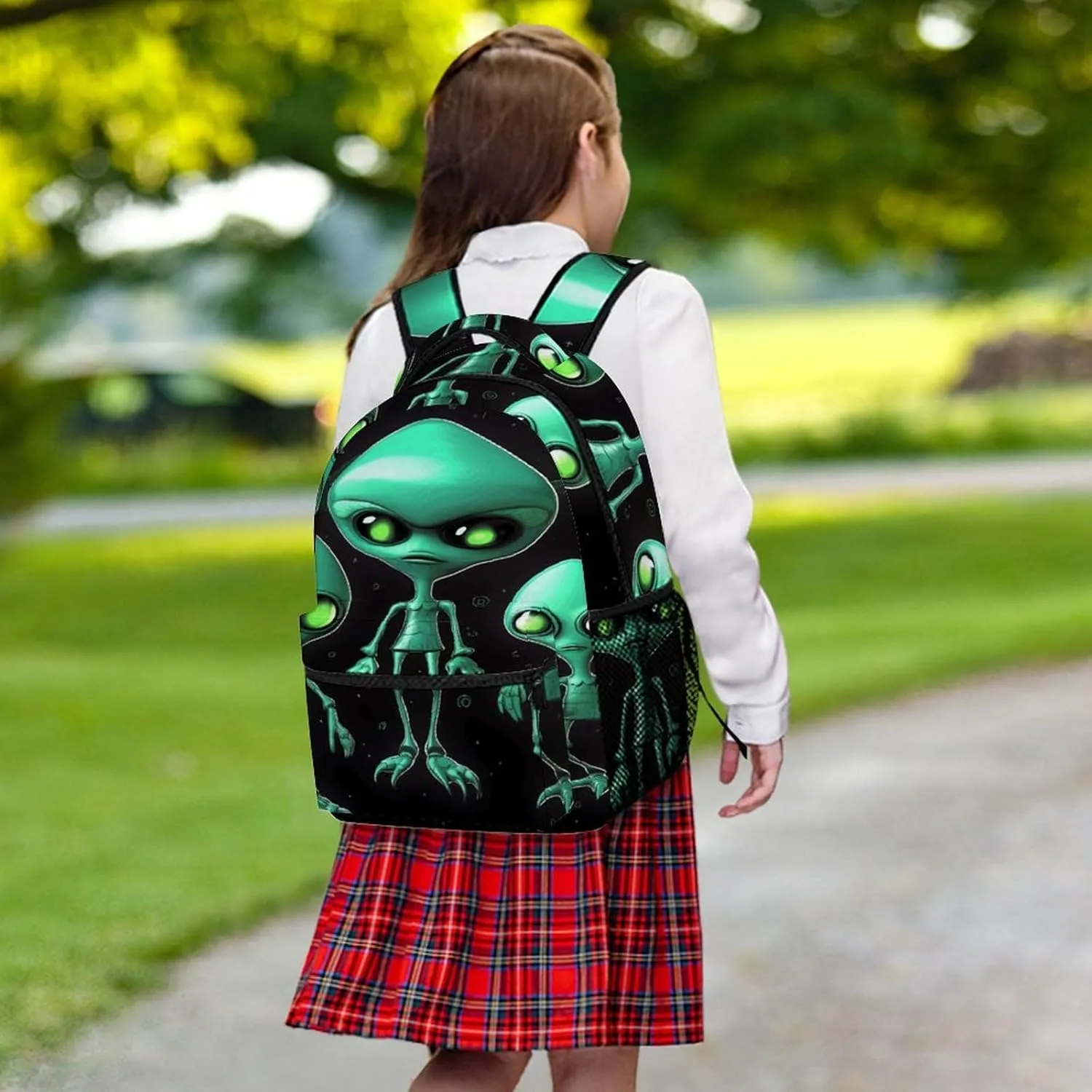 Small Backpacks Personalized Aliens Printing Travel Bag Lightweight Travel Backpack For Women Men