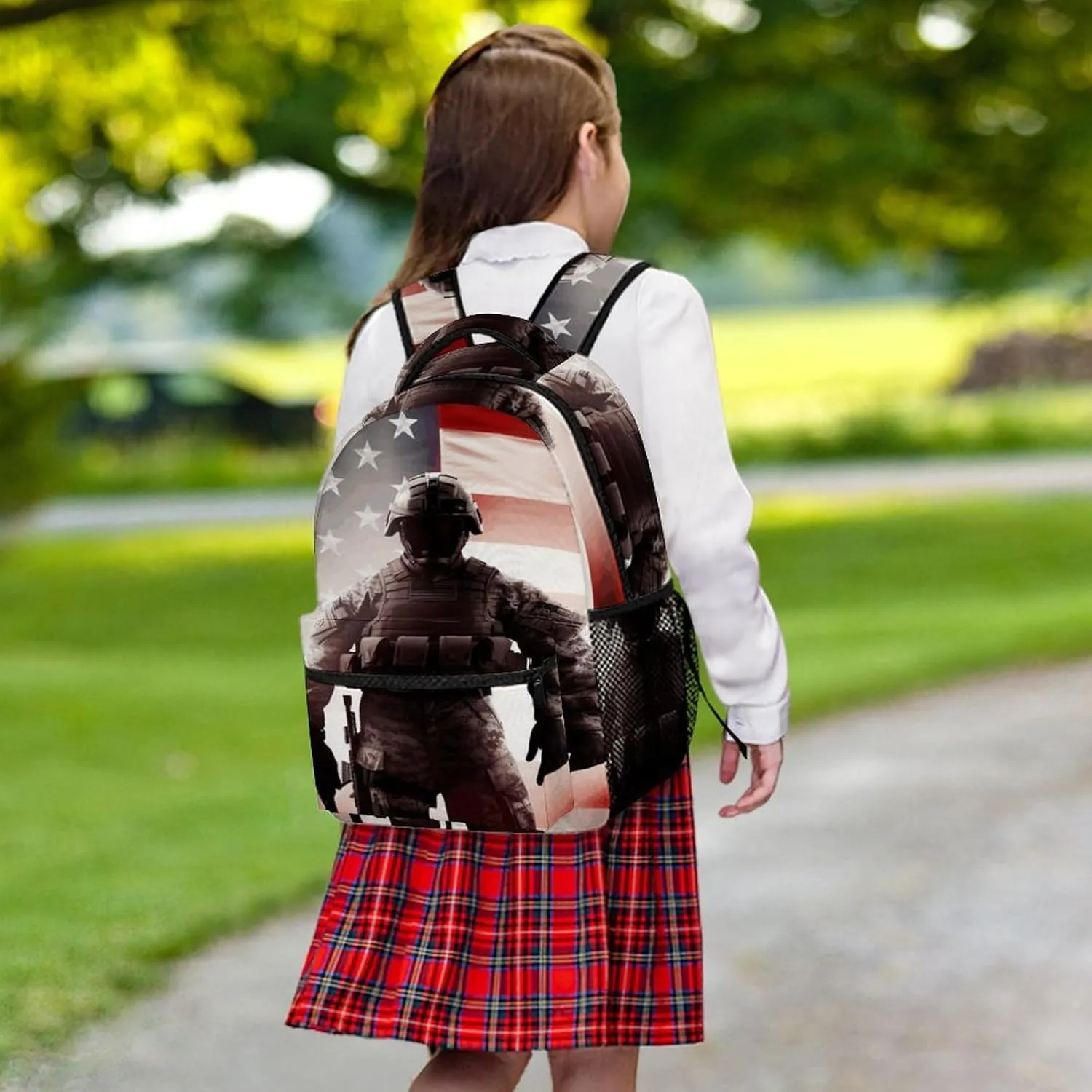 Small Backpacks Personalized American Soldier Printing Travel Bag Lightweight Travel Backpack For Women Men