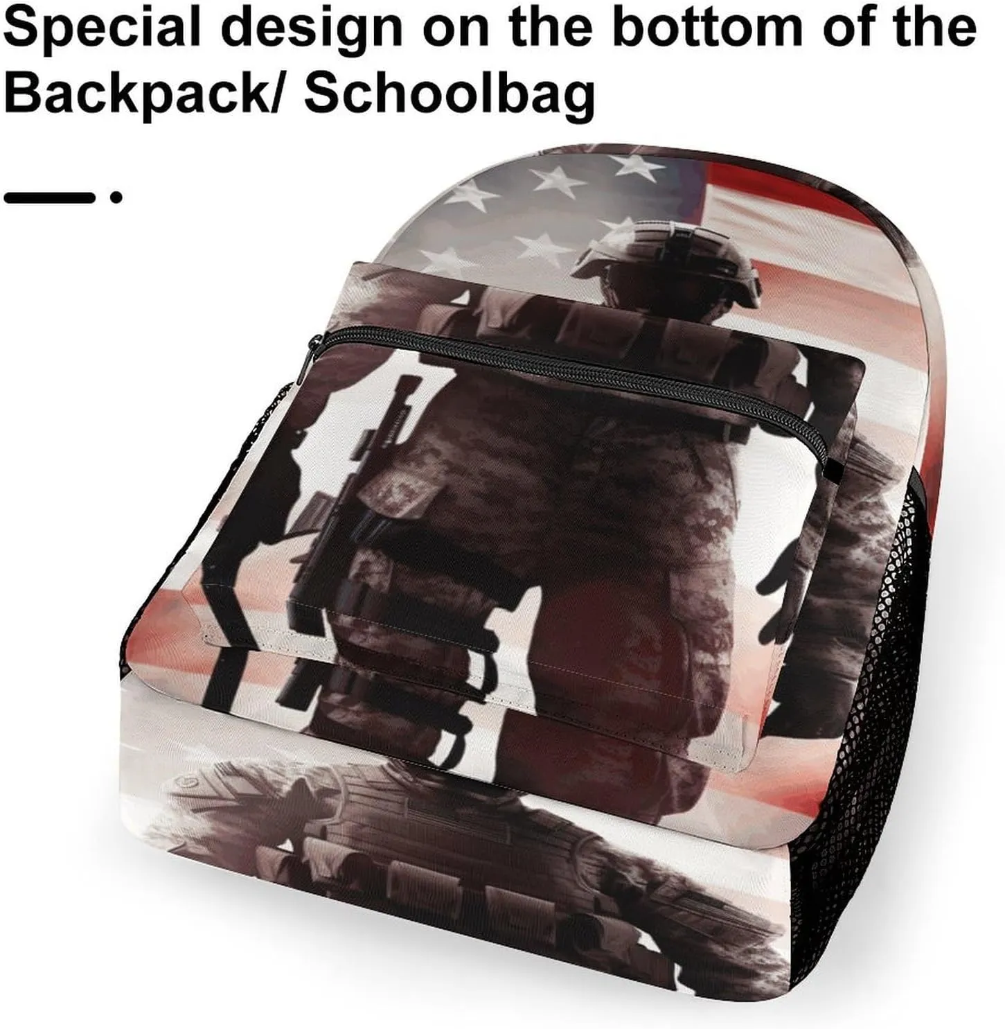 Small Backpacks Personalized American Soldier Printing Travel Bag Lightweight Travel Backpack For Women Men