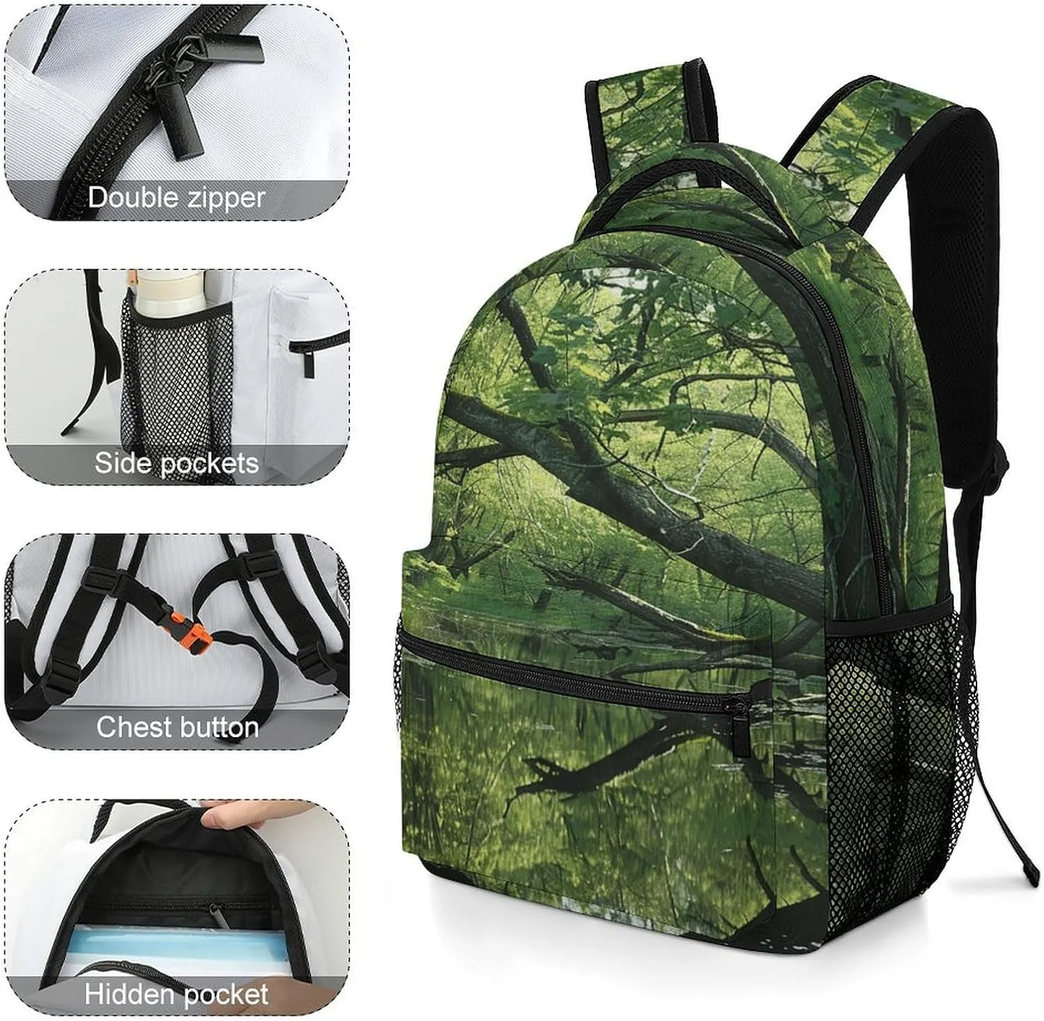 Small Backpacks Personalized An Ancient Swamp Printing Travel Bag Lightweight Travel Backpack For Women Men