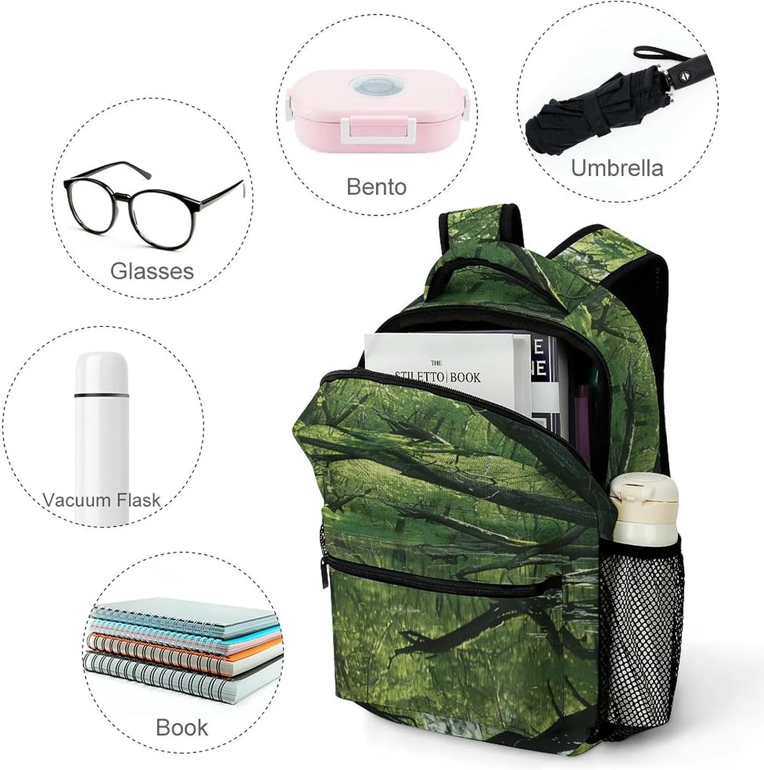 Small Backpacks Personalized An Ancient Swamp Printing Travel Bag Lightweight Travel Backpack For Women Men