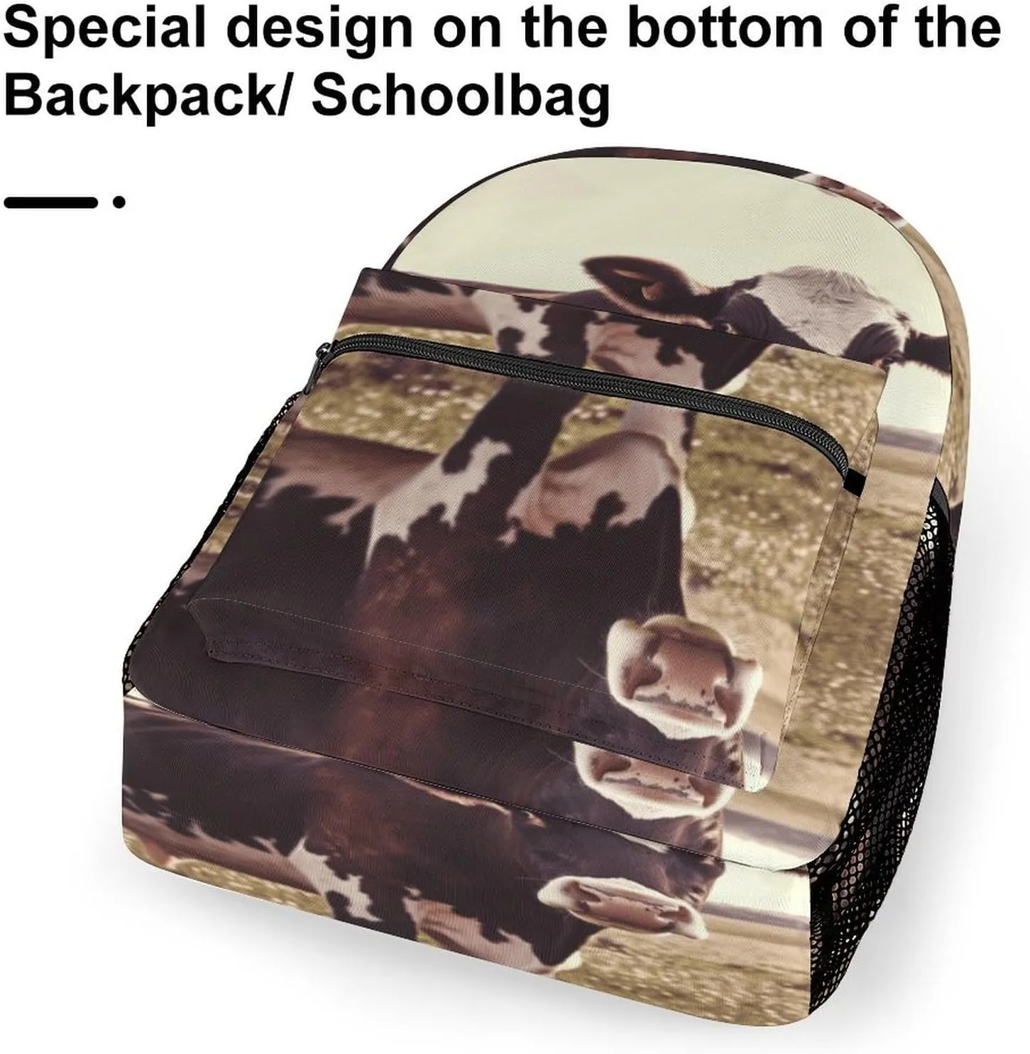 Small Backpacks Personalized Animal Cow Printing Travel Bag Lightweight Travel Backpack For Women Men