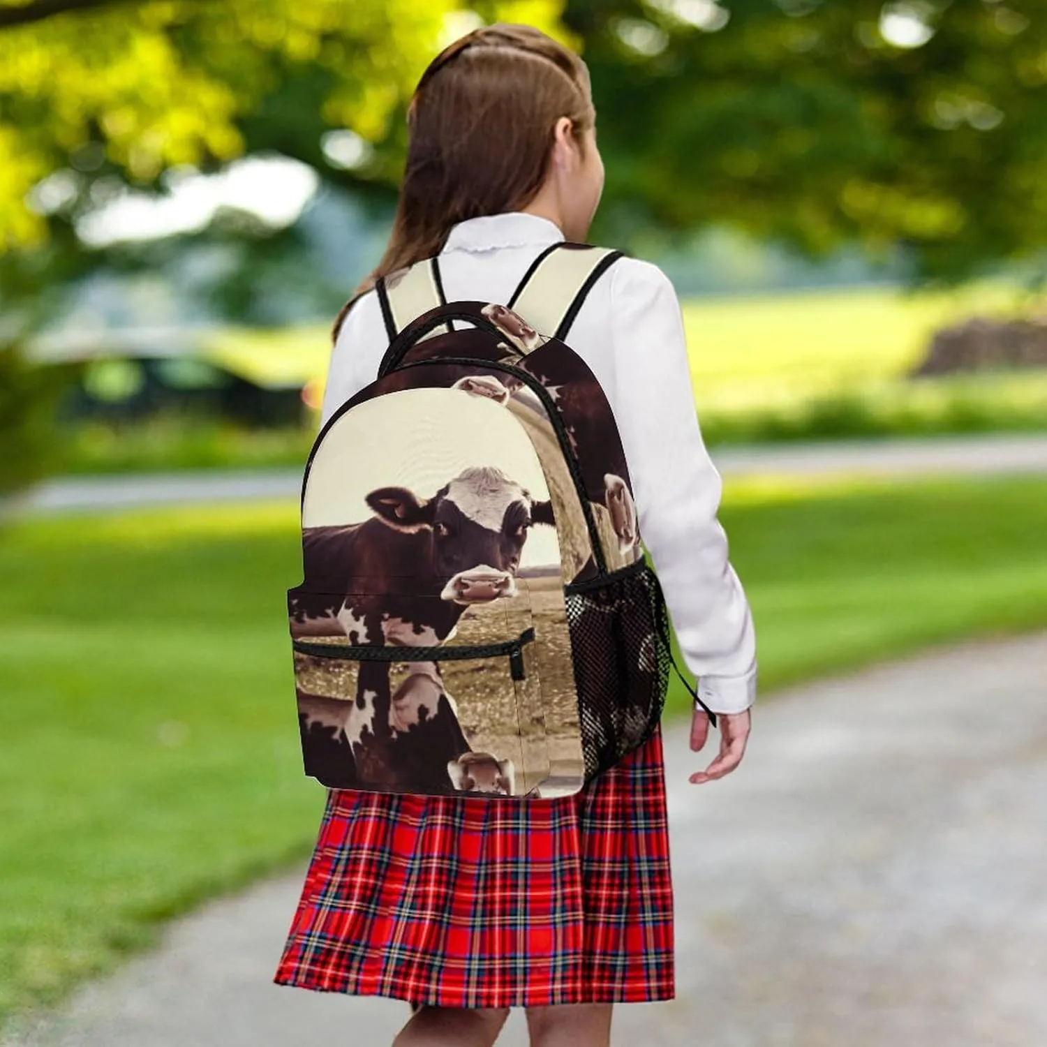 Small Backpacks Personalized Animal Cow Printing Travel Bag Lightweight Travel Backpack For Women Men