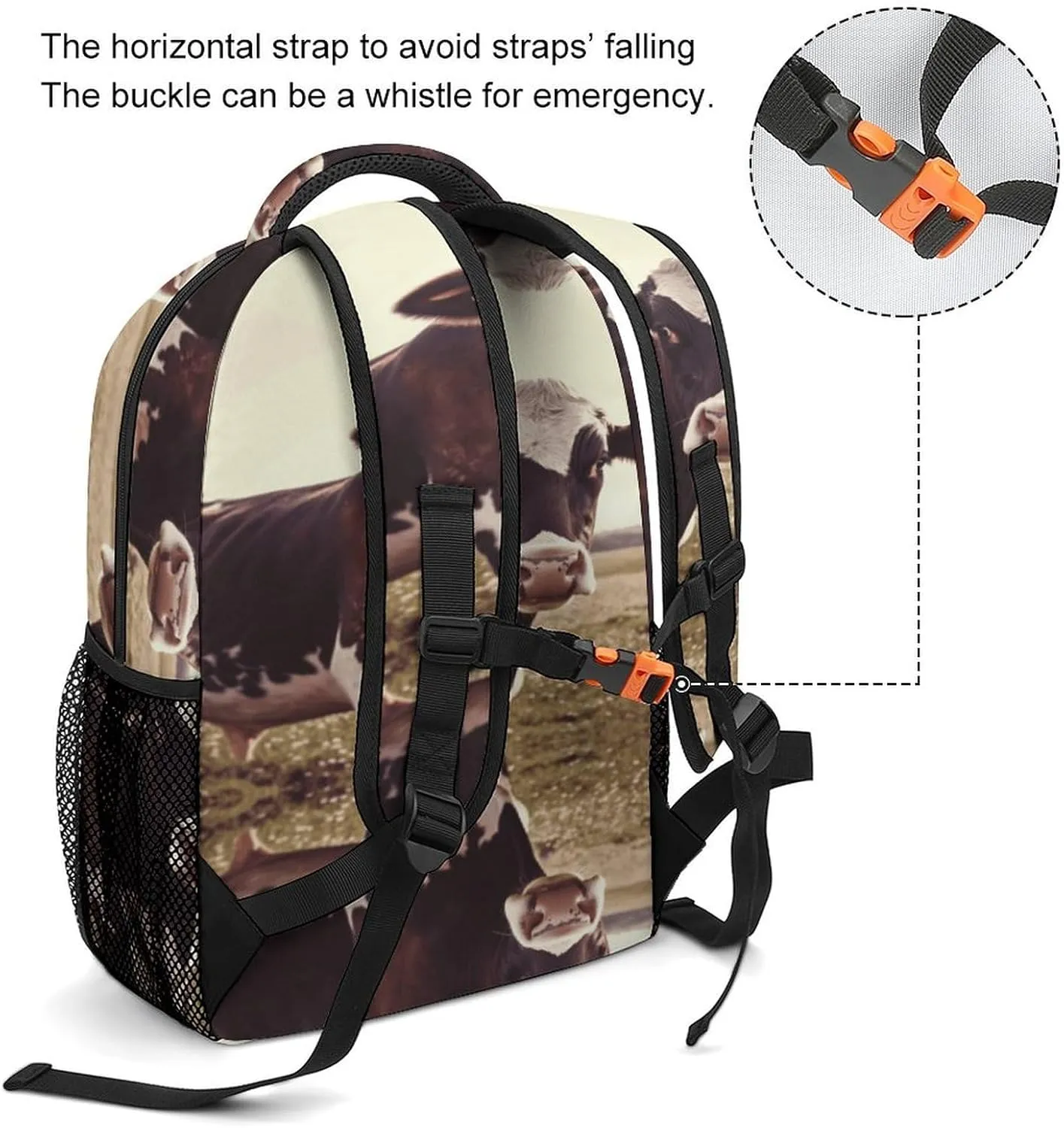 Small Backpacks Personalized Animal Cow Printing Travel Bag Lightweight Travel Backpack For Women Men