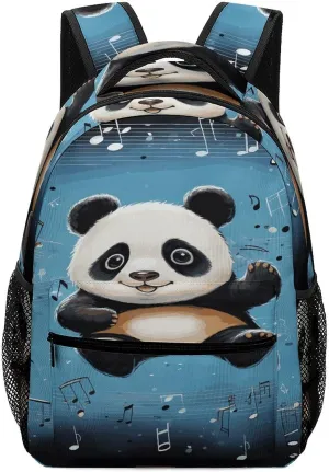 Small Backpacks Personalized Animal Dancing on Musical Notes Printing Travel Bag Lightweight Travel Backpack For Women Men