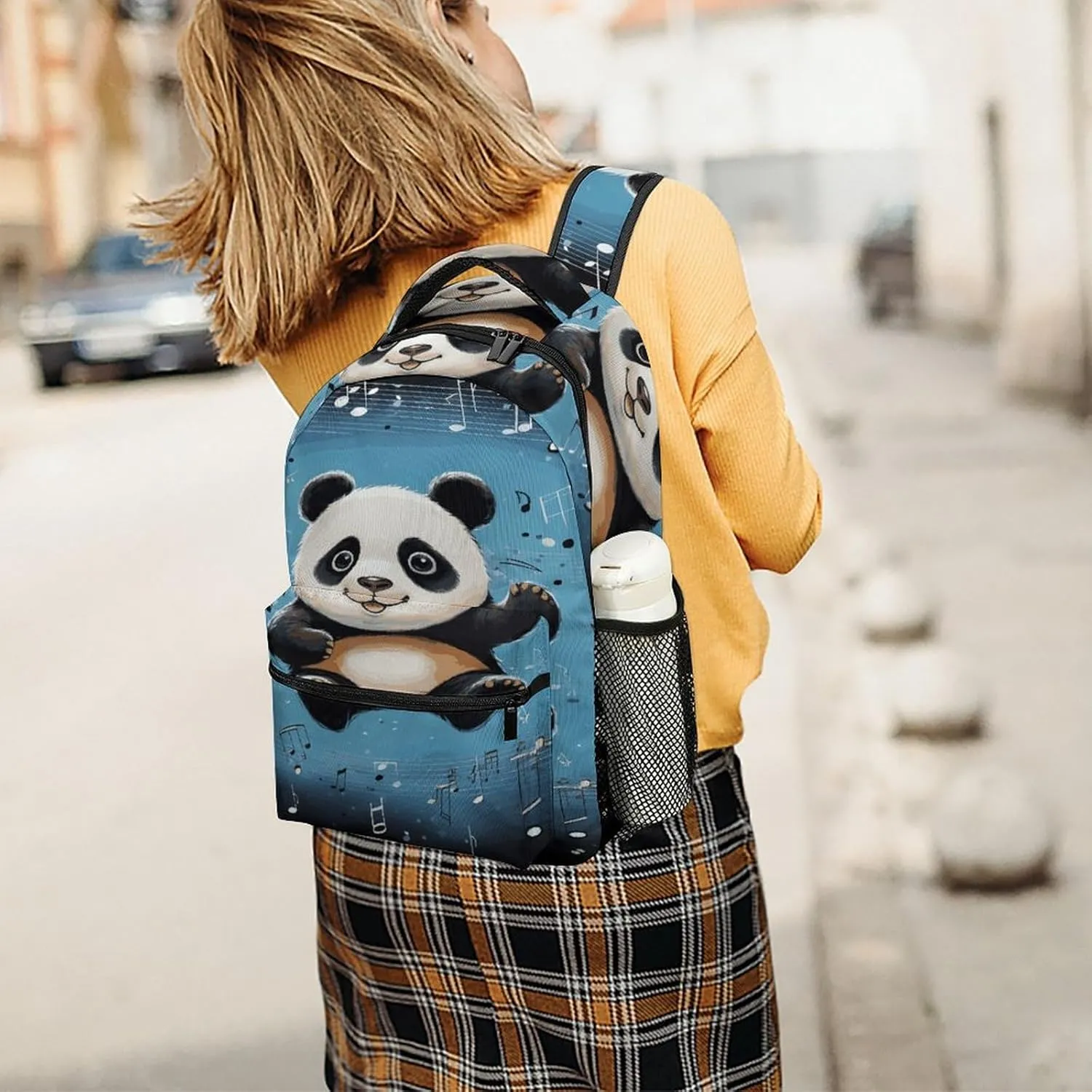 Small Backpacks Personalized Animal Dancing on Musical Notes Printing Travel Bag Lightweight Travel Backpack For Women Men