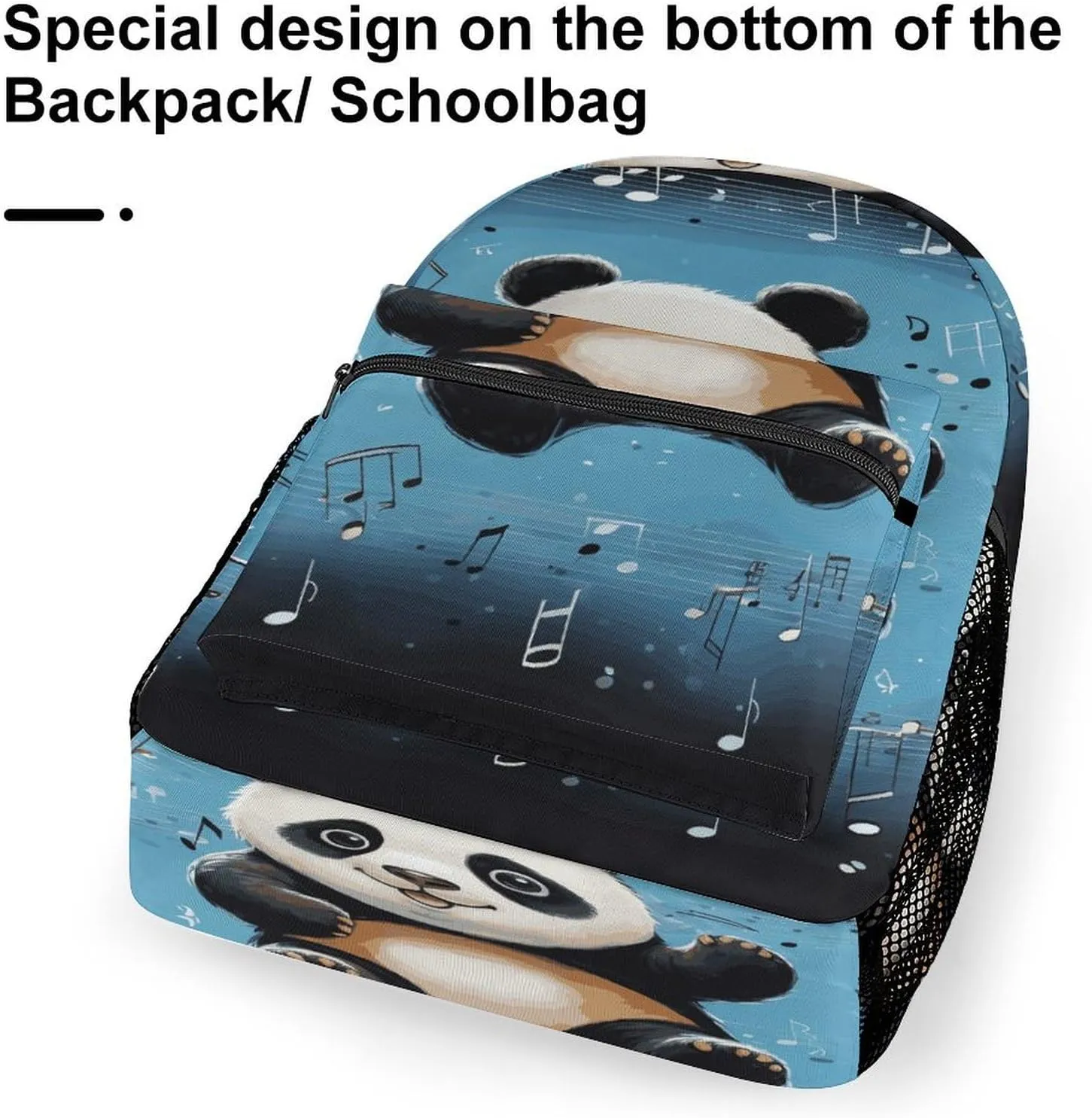 Small Backpacks Personalized Animal Dancing on Musical Notes Printing Travel Bag Lightweight Travel Backpack For Women Men