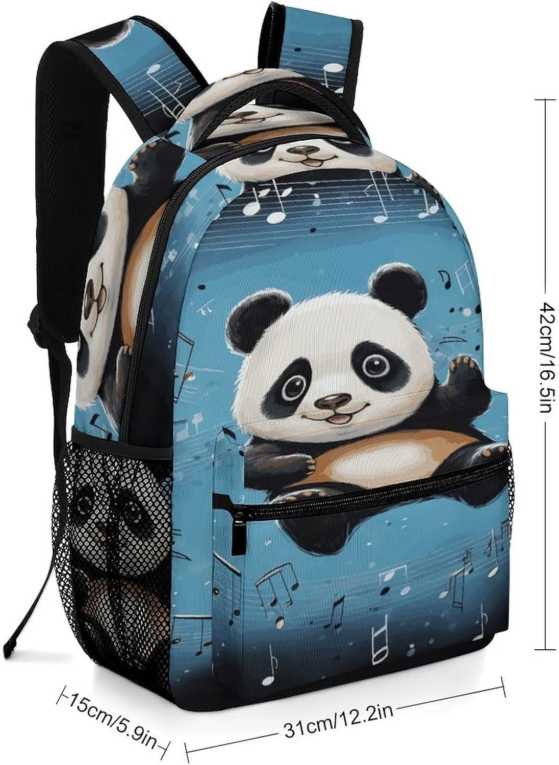 Small Backpacks Personalized Animal Dancing on Musical Notes Printing Travel Bag Lightweight Travel Backpack For Women Men