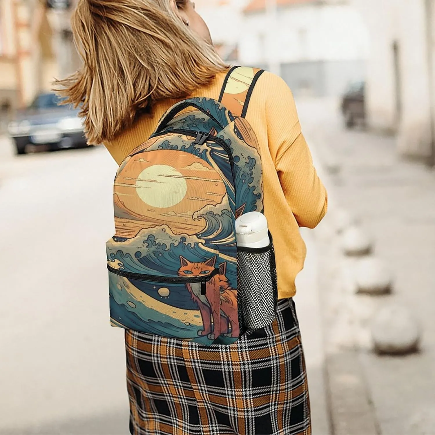 Small Backpacks Personalized Anime Style Printing Travel Bag Lightweight Travel Backpack For Women Men