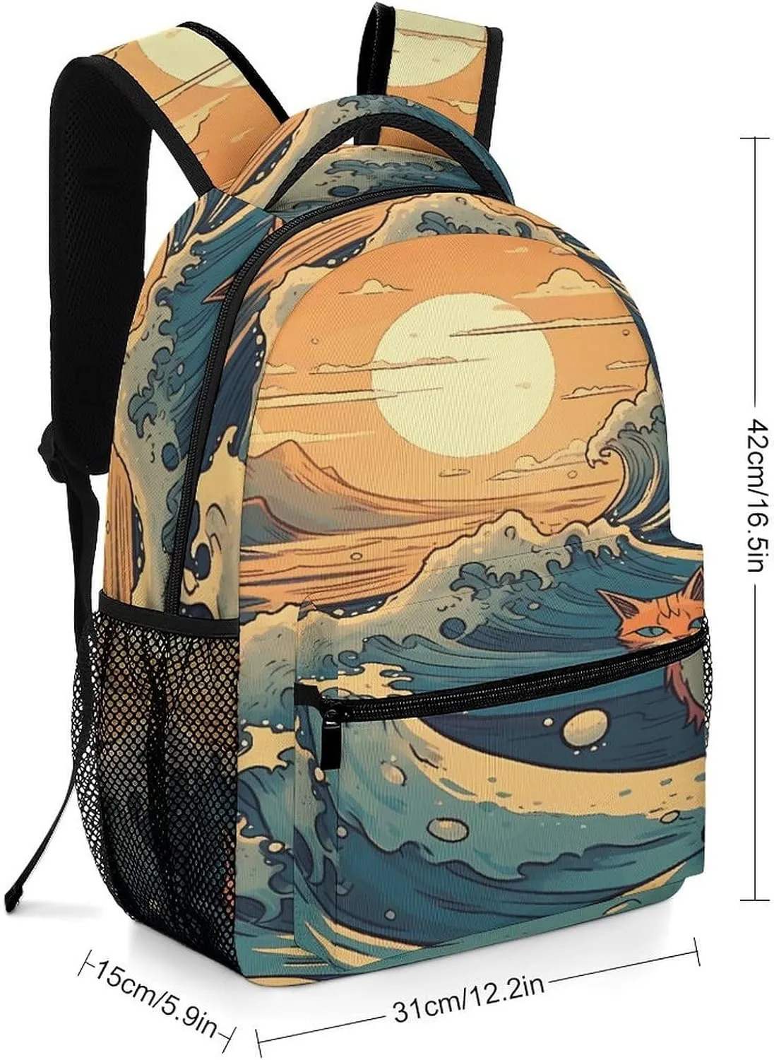 Small Backpacks Personalized Anime Style Printing Travel Bag Lightweight Travel Backpack For Women Men