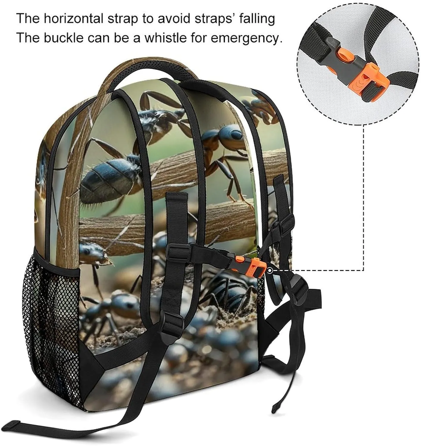 Small Backpacks Personalized Ant Bridge Printing Travel Bag Lightweight Travel Backpack For Women Men