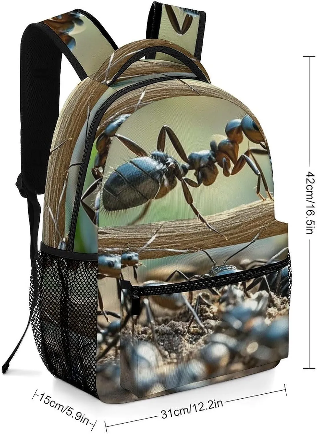 Small Backpacks Personalized Ant Bridge Printing Travel Bag Lightweight Travel Backpack For Women Men