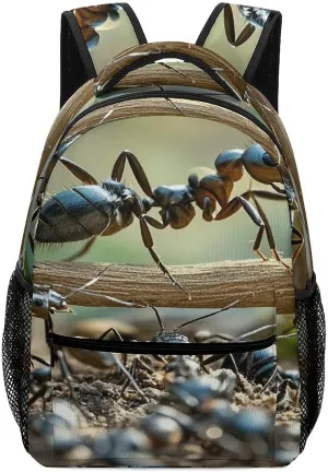 Small Backpacks Personalized Ant Bridge Printing Travel Bag Lightweight Travel Backpack For Women Men